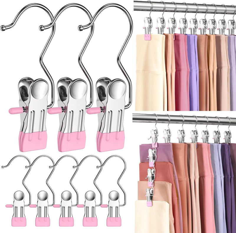 30 Pack Pants Hangers with Clip,Legging Organizer for Closet Hanging, Space Saving Yoga Pants Hangers Clip Hangers Closet Organization,Closet Organizers and Storage for Jeans,Shorts,Skirts,Hats