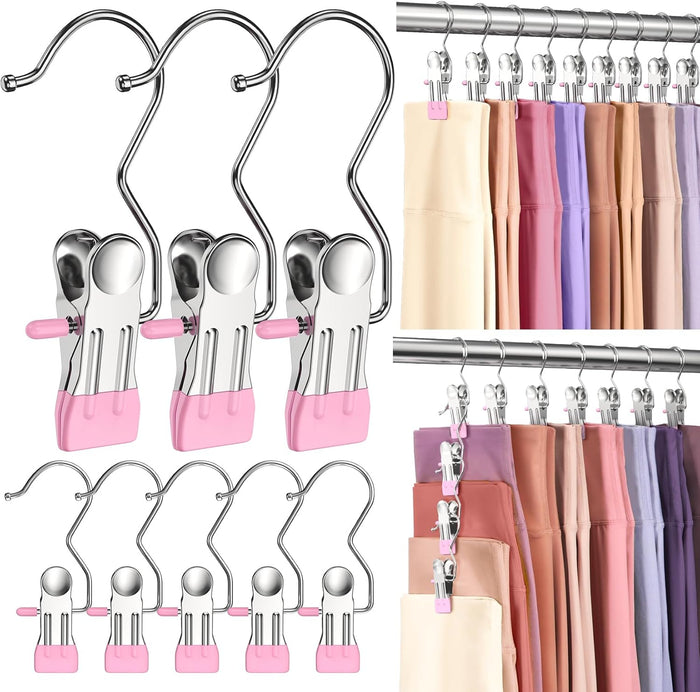30 Pack Pants Hangers with Clip,Legging Organizer for Closet Hanging, Space Saving Yoga Pants Hangers Clip Hangers Closet Organization,Closet Organizers and Storage for Jeans,Shorts,Skirts,Hats