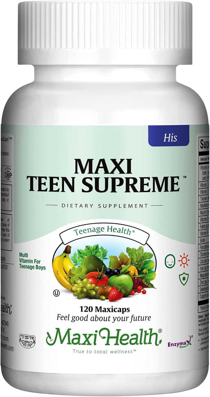 Teen Vitamins for Girls 12-17 - Teen Multivitamin Supreme with D3, Iron, Calcium, Biotin, Digestive Enzymes – Teenager Girl Multi Vitamins for Energy, Immune & Mood Support – 60 Count