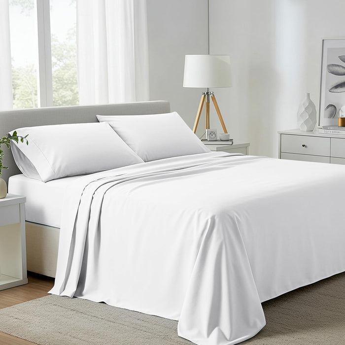 Carressa Linen 100% Egyptian Cotton King Size Sheets Set - 800 High Thread Count Egyptian Cotton Sheets King Size (4 PC, Classic Burgundy), Soft, Cooling, 16" Deep Pocket Sateen Weave Luxury Bed Sheet