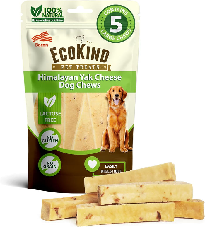 EcoKind Premium Gold Yak Cheese Himalayan Dog Chews, Healthy Dog Treats for Medium Dogs, All Natural, High Protein Dog Chew, Water Buffalo, Medium - 3 Chews