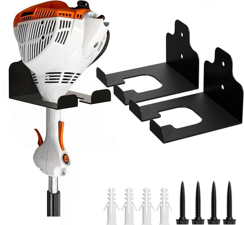 Garage Organizer Trimmer Rack, Garden Power Tool Hanger Weed Whackers Holder Wall Mounted for Grass Trimmer, Hedge Trimmer, Garage Trimmer, Garden Tools,1 Pack(Orange)