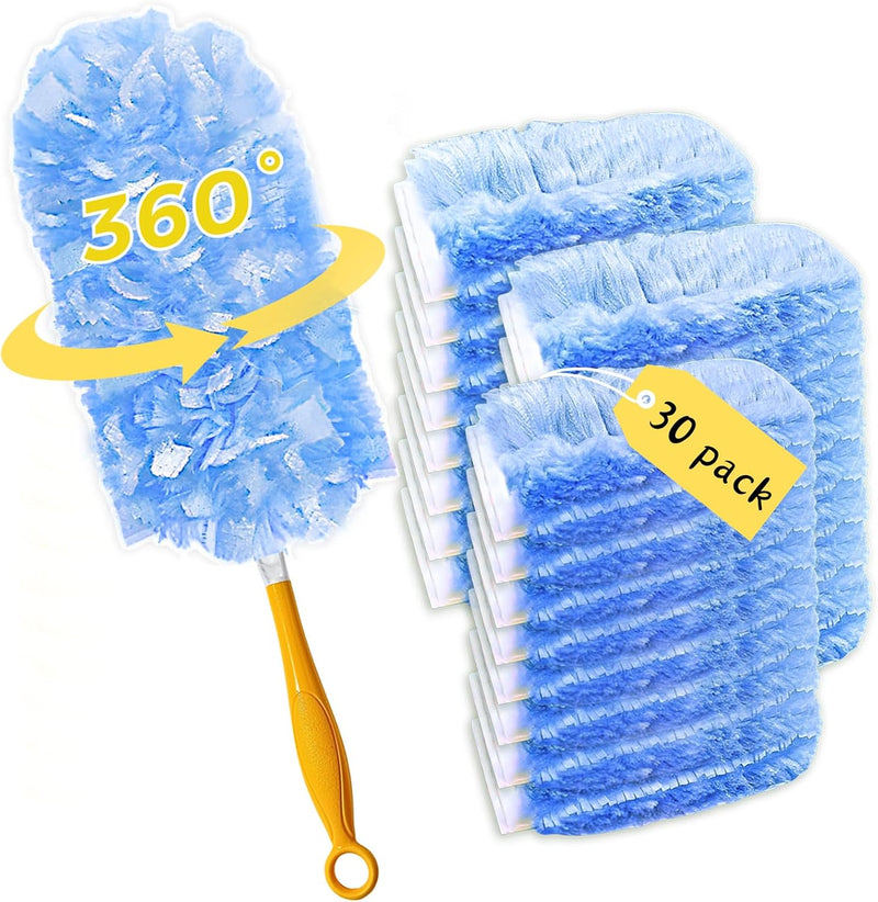 Duster Refills,Static Dust Removal Brush Disposable Replacement Head Compatible with Swiffer Duster Refills for Electronics, Furniture, Blinds, Ceiling Fans (Blue, 18 PCS)
