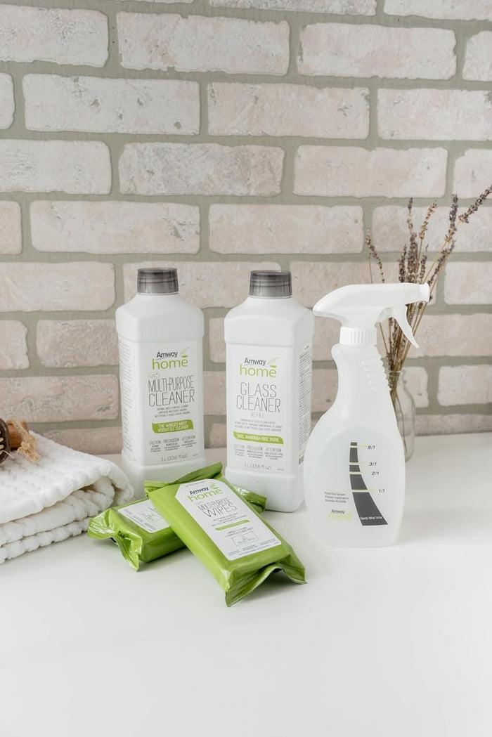 Concentrated Cleaners Refill Value Bundle for Multi-Purpose & Glass,33.8 fl. oz Each Bottle,Pack of 2,Bonus 600 ZNRO Facial Tissues Upon Request by Buyer (Proof 100% Satisfied w. Items & Service)