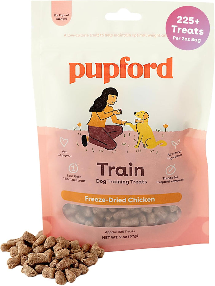 Pupford Freeze Dried Training Treats for Dogs & Puppies, 475+ Two Ingredient Bites (Chicken, 4 oz)