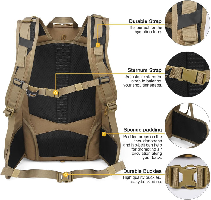 Mardingtop 40L Molle Tactical Backpack,Military backpack for Men, Cordura Backpack for Hiking,Camping,Hunting
