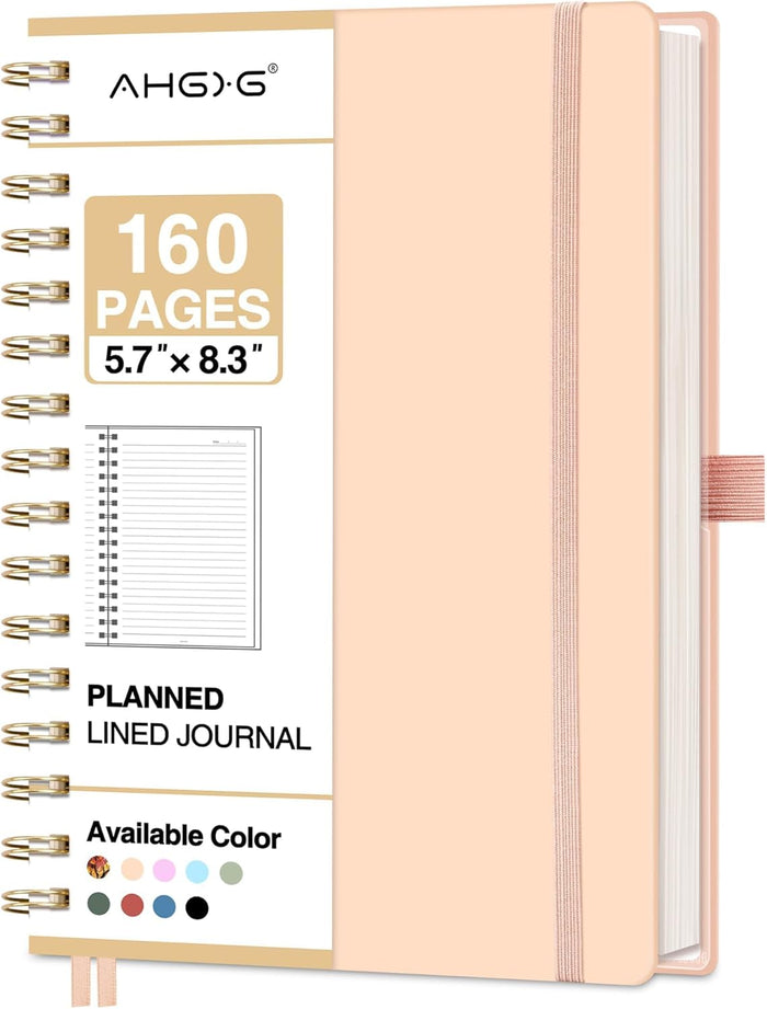 AHGXG Spiral Journal Notebook, 160 Lined Pages, A5 Medium Size (5.7'' x 8.3''), for Men & Women, Journaling, Writing, Work & Office, Hardcover, 100 GSM Thick Paper (Colourful Tree)