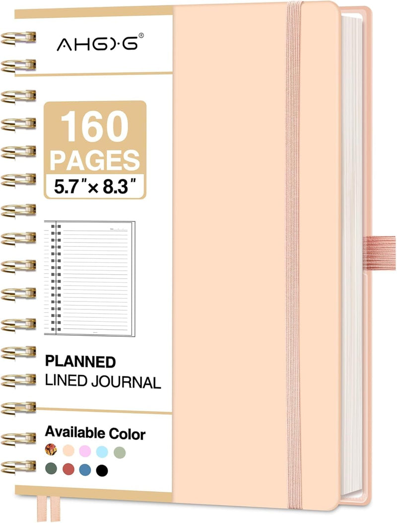 AHGXG Spiral Journal Notebook, 160 Lined Pages, A5 Medium Size (5.7'' x 8.3''), for Men & Women, Journaling, Writing, Work & Office, Hardcover, 100 GSM Thick Paper (Colourful Tree)