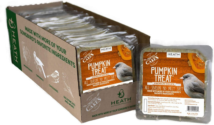 Heath Outdoor Products DDC7-12, Premium Crafted Suet Cakes, Pumpkin Treat, 11.75 Oz., 12 Pack, Natural