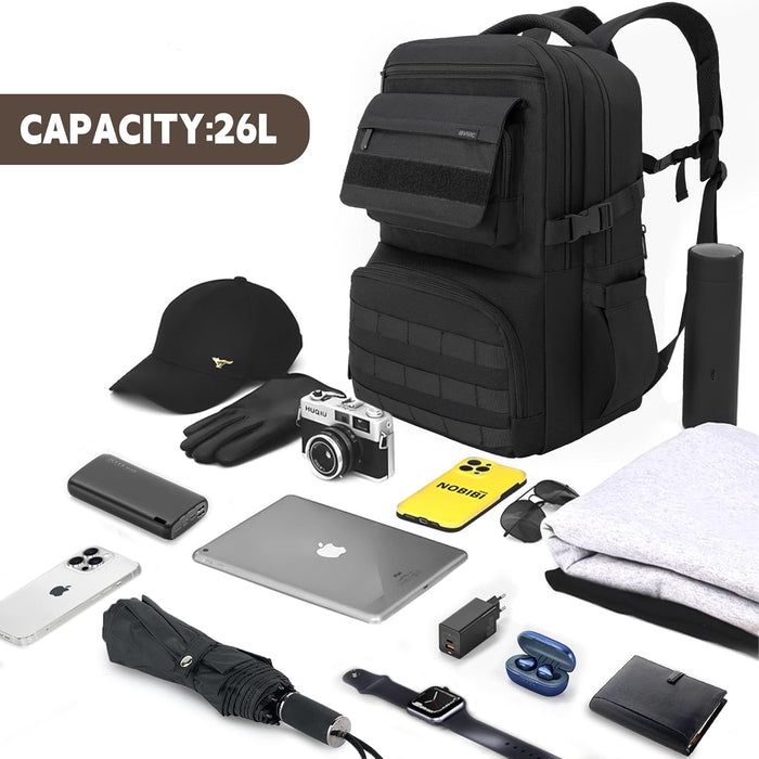 BQKOZFIN Tactical Backpack Waterproof Military MOLLE Assault Backpack Bag for Hunting Camping Travel,11" L x 8" W x 18" H…