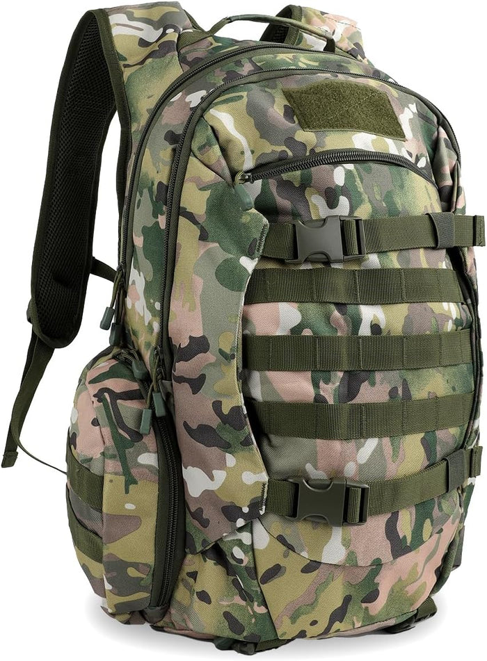 35L Tactical Backpack for Men, MOLLE Military Bug Out Bag, Waterproof Rucksack for Hiking with Hydration Port Army Green
