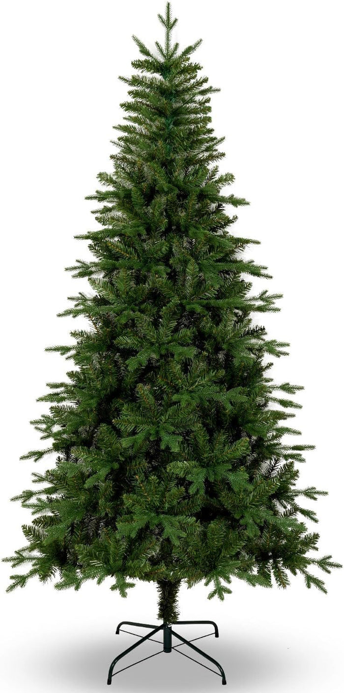 Uten Pencil Christmas Tree, 7.5ft Slim Christmas Tree with Mixed 800 Branch Tips, Foldable Metal Stand, Easy Assembly for Home, Office, Party, Holiday