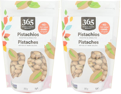 365 by Whole Foods Market, Roasted Unsalted Pistachios, 10 Ounce (Pack of 2)