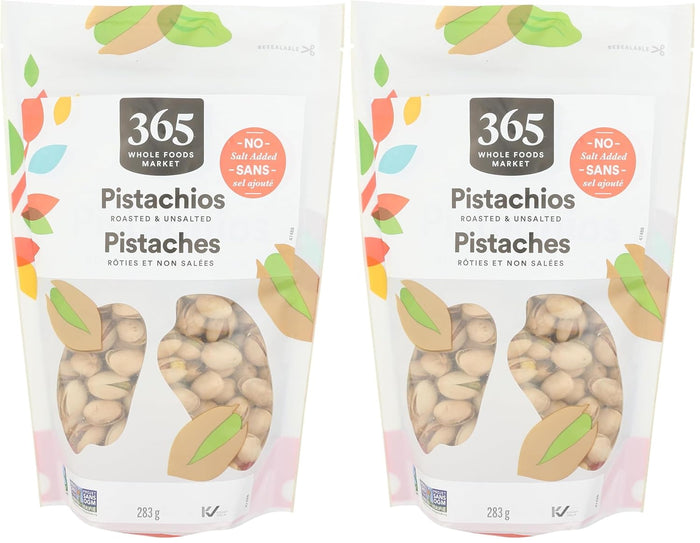 365 by Whole Foods Market, Roasted Unsalted Pistachios, 10 Ounce (Pack of 2)
