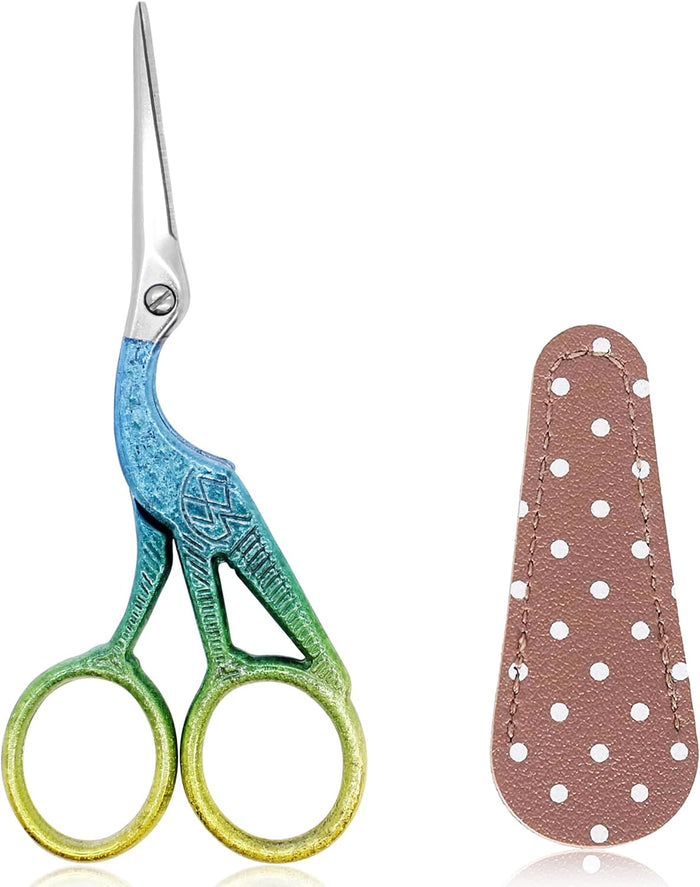 BIHRTC 4.5inch Crochet Scissors with Case Thread Embroidery Scissors Stainless Steel Sharp for Household Handicraft Needlework Threading DIY Art Handcraft Tool