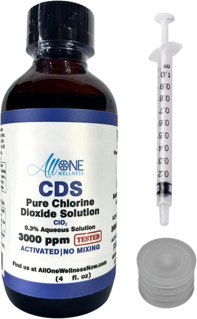 Chlorine Dioxide Pure CDS 3000 PPM ClO2 Glass Chlorine Dioxide Solution CDS 4 oz