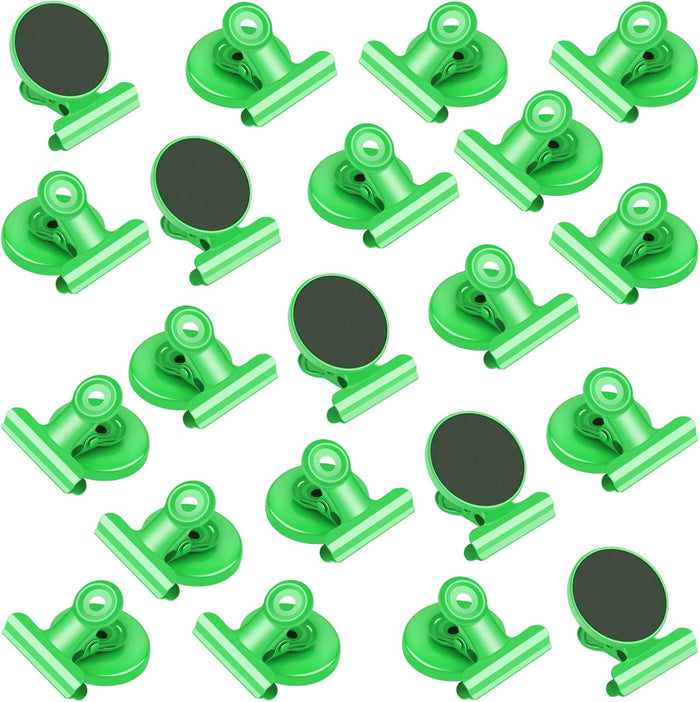 VNDUEEY 20 Pack Fridge Magnets Refrigerator Magnets Strong Magnetic Clips, Magnet Clips Heavy Duty, Whiteboard Magnet Magnetic Paper Clips for Home, School, Office, Teaching, Locker (Silver)