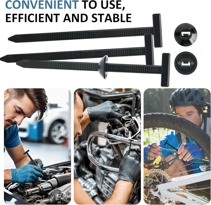 50PCS Nylon Universal Cable Tie Buckle, Self-Locking Retainer Fasteners, Cable Tie Buckle Zip Tie For Bumper Fender License Plate Plastic Panels, Zip Tie Buckles Substitutable Fender Clips ZKENIRD