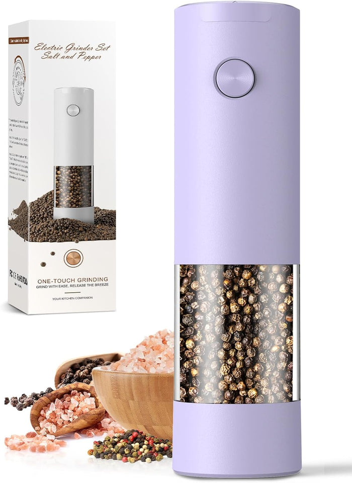 Electric Salt and Pepper Grinder Set Automatic Battery Pepper Mill Shakers Adjustable Coarseness Upgraded Larger Capacity with Led Home and Kitchen Appliances for New House Warming Gifts