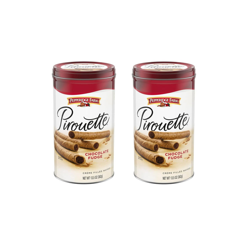 Pepperidge Farm Pirouette Cookies, Chocolate Fudge Créme Filled Wafers, 13.5 Oz Tin
