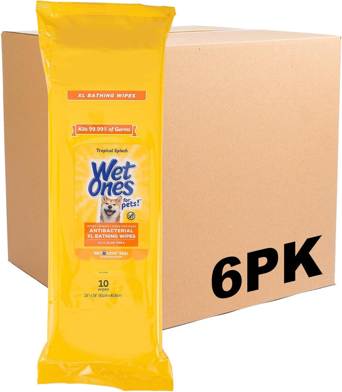 Wet Ones for Pets Multi-Purpose Dog Wipes With Aloe Vera | Dog Wipes For All Dogs in Tropical Splash, Wet Ones Wipes for Paws & All Purpose | 50 Ct Cannister Dog Wipes