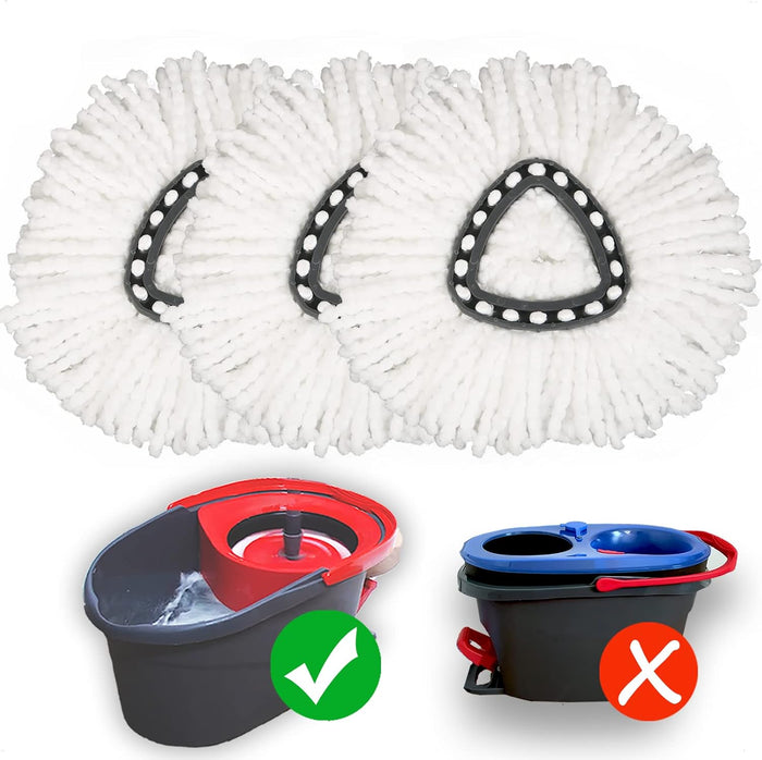 Mop Head Replacement for Ocedar: Spin Mop Heads Refill Compatible with O Cedar - 9 Pcs Kit Attachment Included 3 Microfiber Replace Heads, 55" Extended Mop Handle, 1 Mop Base and 1 Floor Scrub Brush