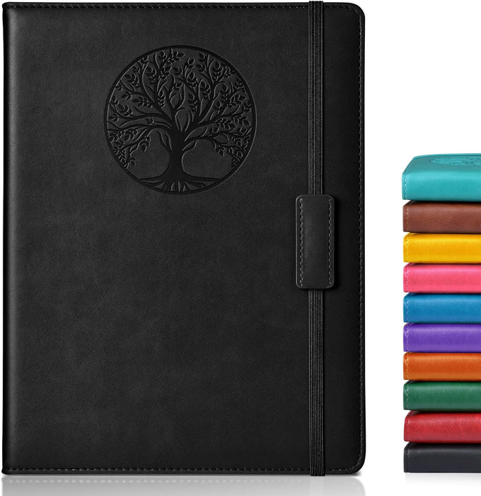 Lined Journal Notebook for Women Men,256 Pages A4 Large Hardcover Leather Journals for Writing,Travel,Business,Work,School,College Ruled Notebooks for Note Taking,Diary Notepad 8.6"×11"(Yellow)