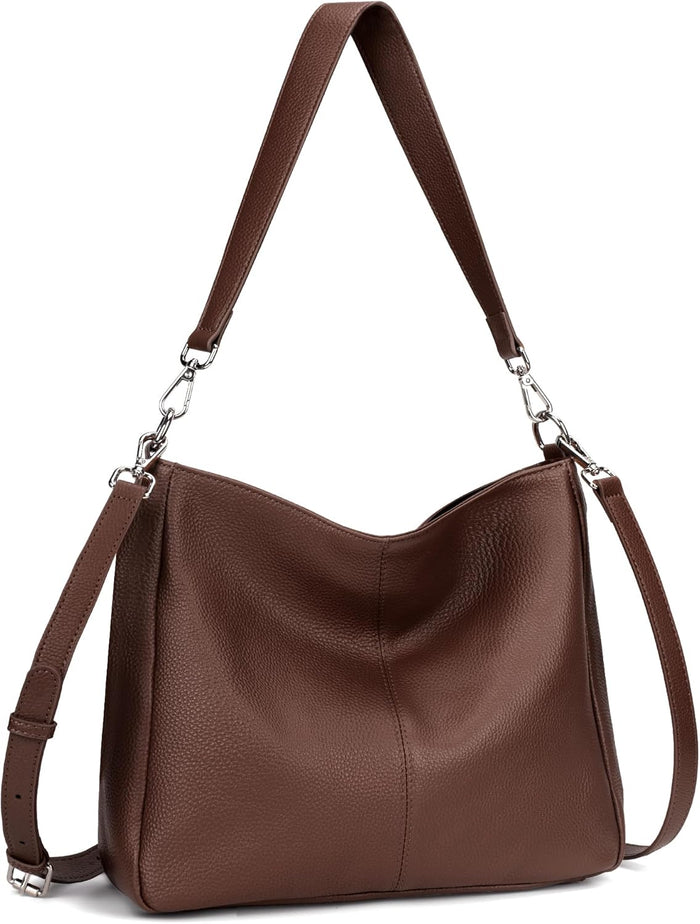 befen Genuine Leather Hobo Bags Purses for Women, Women's Shoulder bag Handbags Crossbody Bag with 2 Shoulder Straps