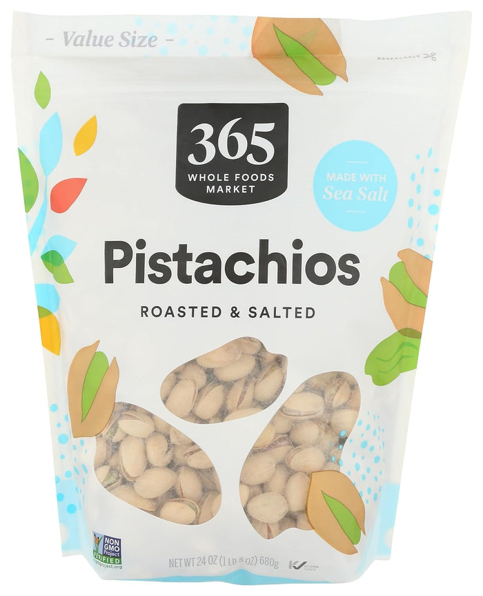 365 by Whole Foods Market, Roasted Unsalted Pistachios, 10 Ounce (Pack of 2)
