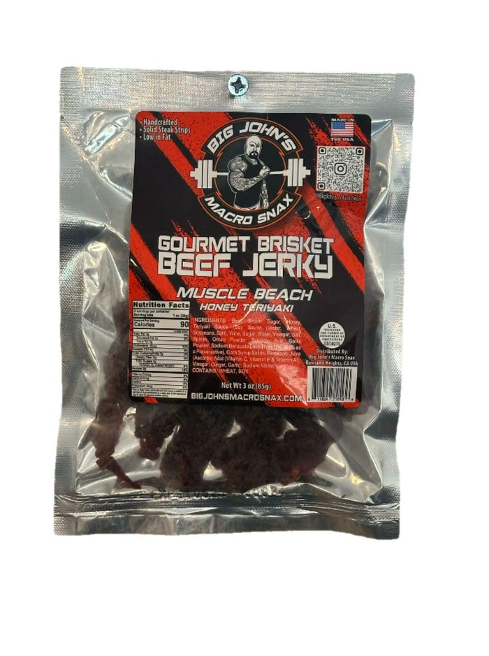 Big John's Macro Snax Anabolic Window Sweet & Spicy Brisket jerky for humans – High-Protein, Outdoor Snack Keto-Friendly, Low Fat, Post-Workout Fuel, Healthy Snack, Gourmet Jerky, On-the-Go – 6 Oz