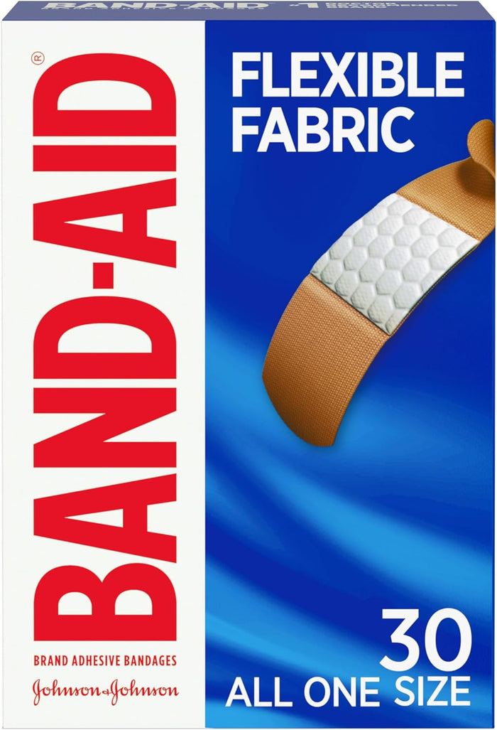 Band-Aid Brand Flexible Fabric Sterile Adhesive Bandages, Comfortable Cushioned Wound Care & Protection for Minor Cuts, Scrapes & Burns, First Aid, Hurt-Free Comfort Pad, One Size 1x3 In, 100 Count