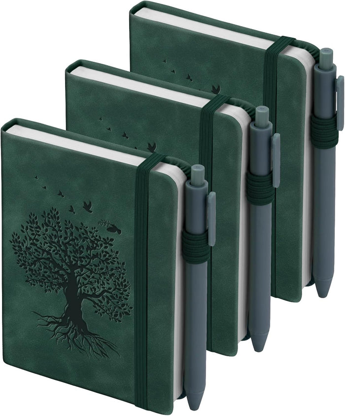 3 Pack Pocket Journaling Notebooks, A6 Small Notebook For Note Taking Journaling Notebooks Journals For Writing Mini Note Pads With Pen Holder 120 Pages 100 GSM Thick Paper-3 Aegean Blue