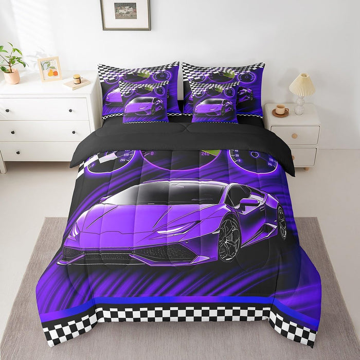 Feelyou Bow Bed Set for Kids Girls Woman Twin Size Cute Coquette Bow Knot 7 Pieces Beeding Set Ultra Soft Bow Pattern Bed in a Bag with Comforter, Sheets, Pillowcases Bow Decor Room Decor Bowknot