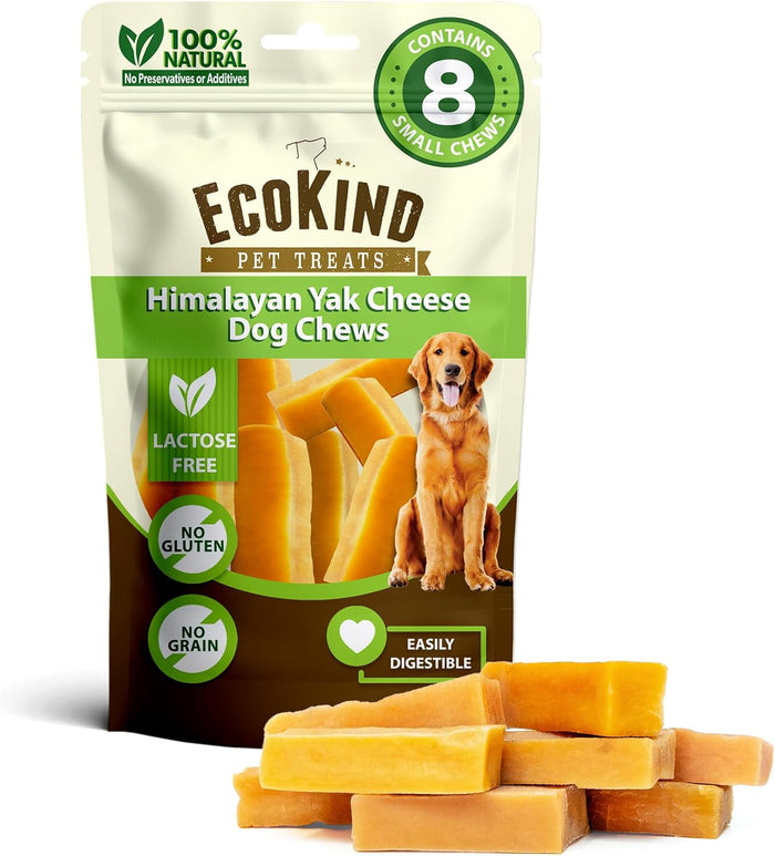 EcoKind Premium Gold Yak Cheese Himalayan Dog Chews, Healthy Dog Treats for Medium Dogs, All Natural, High Protein Dog Chew, Water Buffalo, Medium - 3 Chews