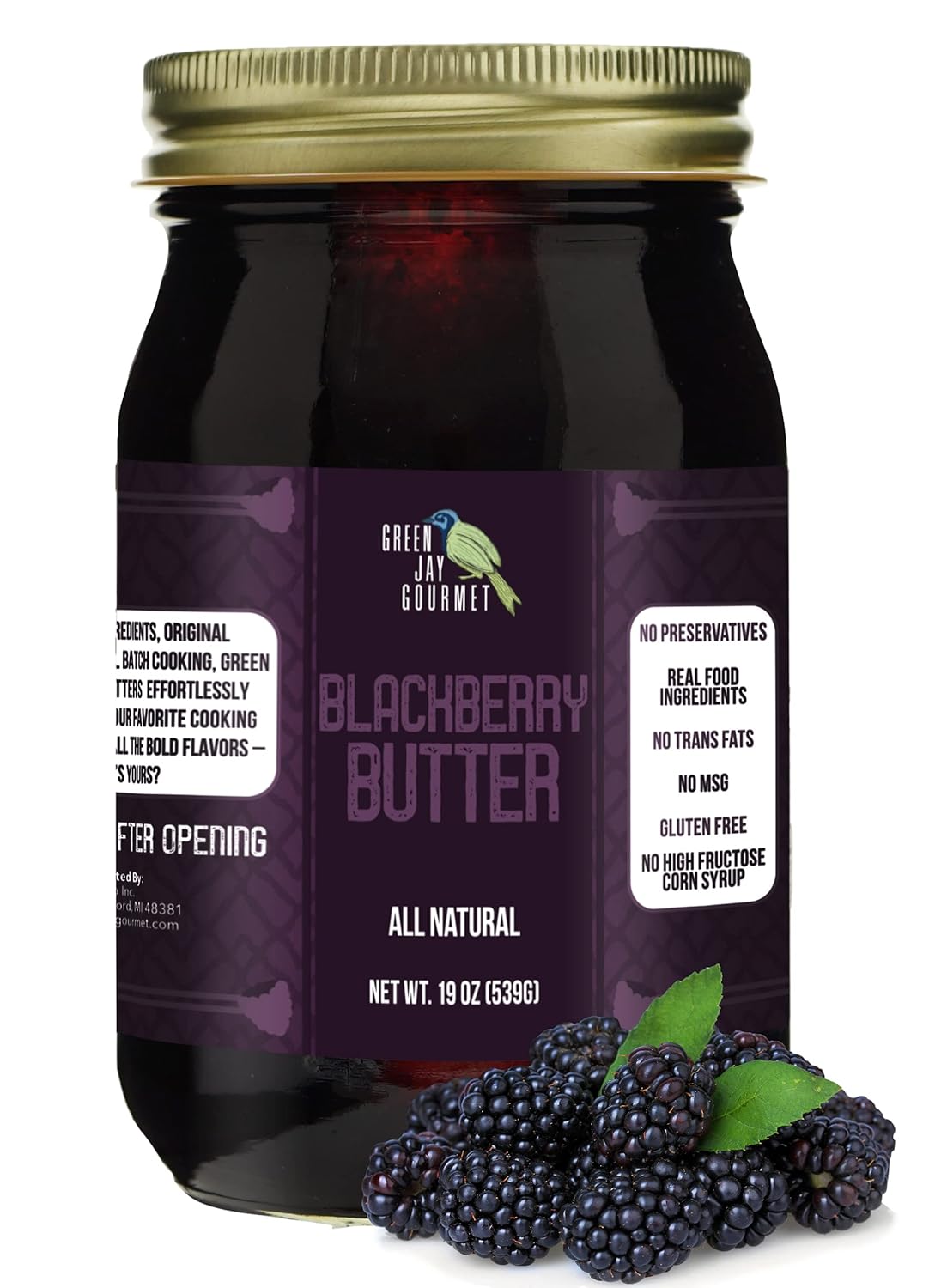 Green Jay Gourmet Monkey Butter - All-Natural, Gluten-Free Banana Butter - Pineapple Spread with Bananas & Mango - Gourmet Fruit Butter - No Corn Syrup, Preservatives or Trans-Fats - 19 Ounces