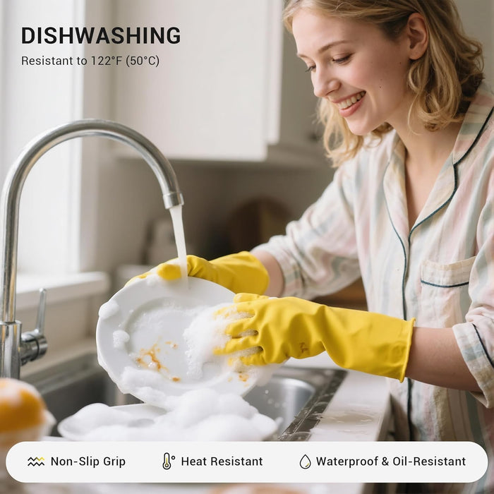 3/6/10 Pairs Rubber Cleaning Gloves,Reusable Dishwashing Household Dish Gloves for Kitchen,Cleaning,Gardening