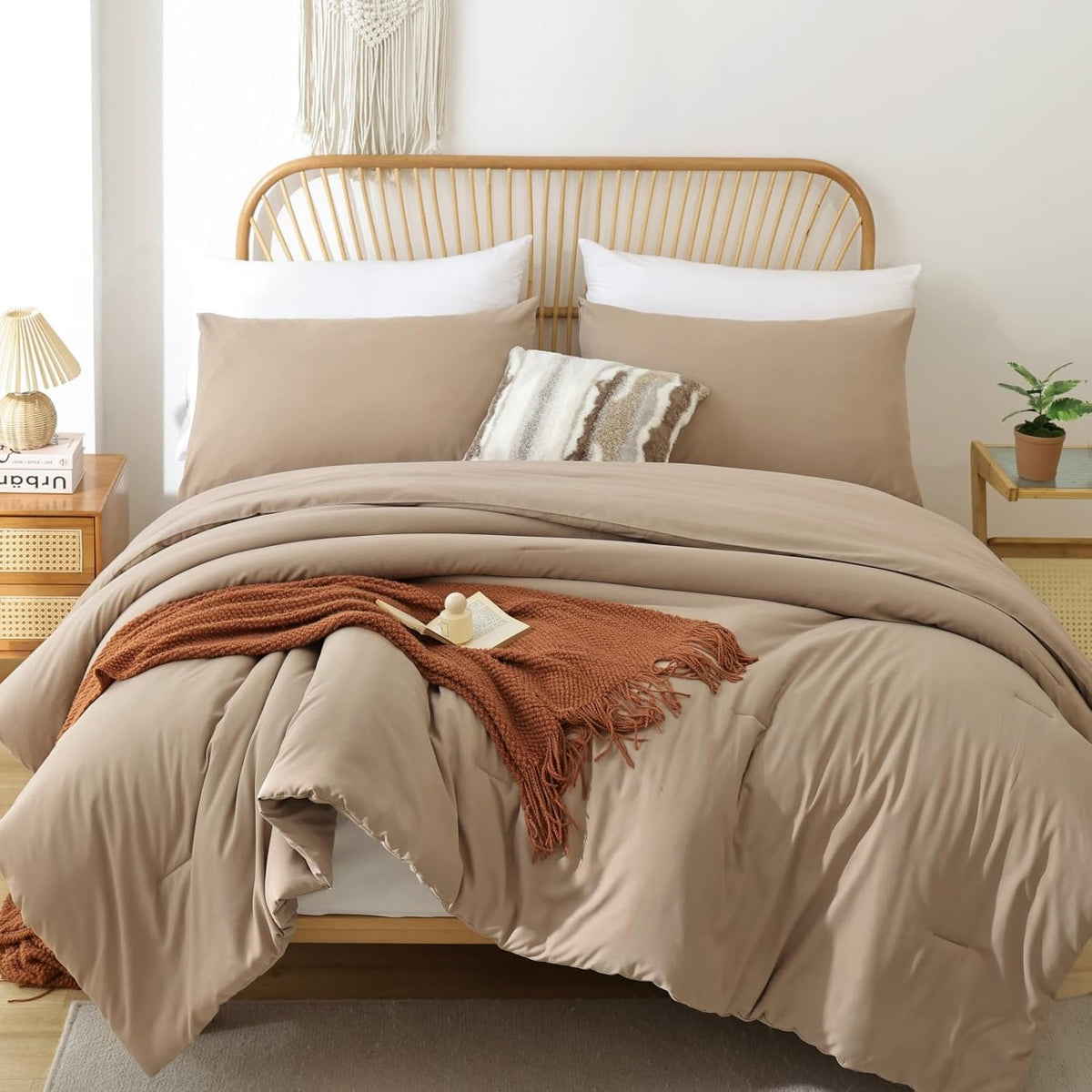 ROSGONIA Oversized King Comforter 128x120, 3pcs Super King Plus (1 Dusty Blue Comforter & 2 Pillowcases) Lightweight Oversized King Bedding Set Blanket