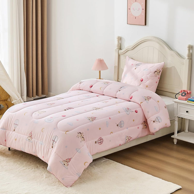 Bestier Kids Comforter Set - 2 Pieces Toddler Bedding Sets for Boys and Girls, Sorona® Natural Plant Fiber Comforter Sets with Oeko-TEX® Standard 100/CPC Certification, Toddler Size, 42“x57”