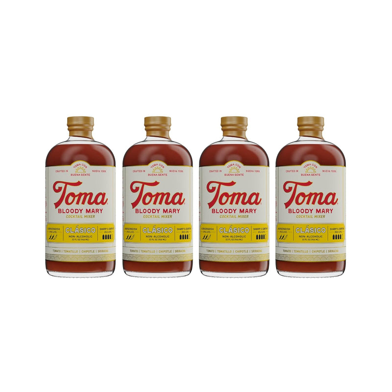 Toma Bloody Mary Mix, Premium Cocktail Mixers for Simple At-Home Hosting for Brunch and Events, All-Natural, Gluten Free, Vegan, No Added Preservatives, PICANTE/CLASICO 32oz (Spicy/Medium), Pack of 2