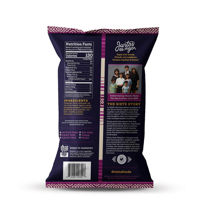 Siete Grain Free Cinnamon Churro Strips, 5 oz Bag (1 Pack) - Dairy Free, Paleo, Vegan, Non-GMO, Gluten Free