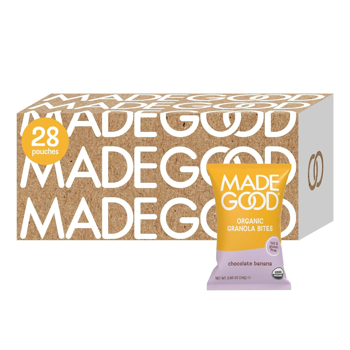 MadeGood Granola Bites Chocolate Chip & Strawberry Variety Pack (28 Count) Gluten Free and Organic Snacks