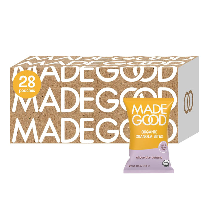 MadeGood Granola Bites Chocolate Chip & Strawberry Variety Pack (28 Count) Gluten Free and Organic Snacks
