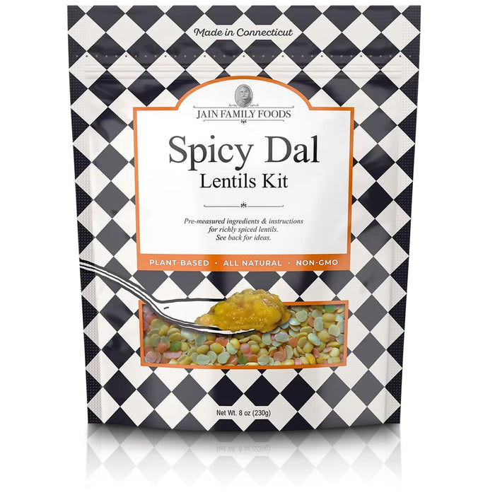 Jain Family Foods Mung Rice Khichdi Kitchari Kit | Authentic Indian Meal Kit with Spiced Yellow Lentils | Plant Based, Gluten-Free, High Fiber | Easy One Pot Dinner, Instant Pot Friendly | Serves 3