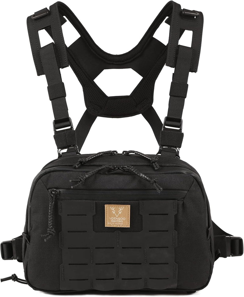 Tactical Chest Rig Bag, 3L Utility Hypalon Molle Chest Rig With Map Pocket 500D Cordura Chest Bag for Hunting Workouts (Ranger Green)