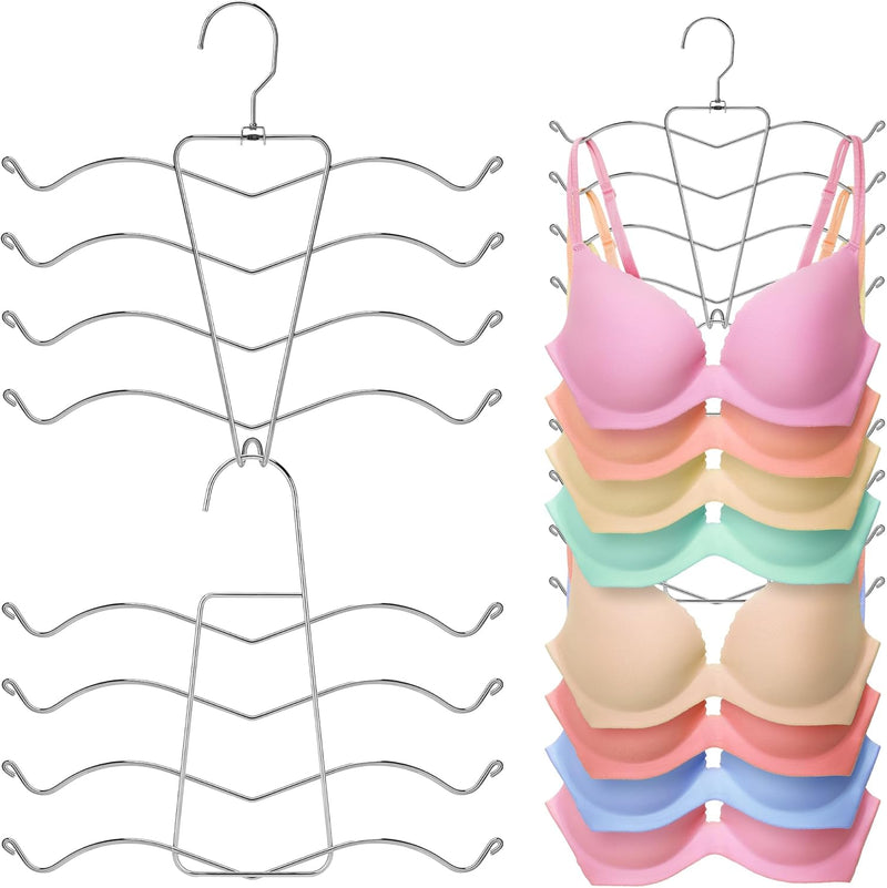 HOUSE DAY Bra Hangers 2 Pack, Tank Top Hangers Space Saving Hanger for Closet Organizers and Storage, Bra Organizer Closet Hanger Space Saver for Camisoles, Bras, Belts, Ties, Scarves, Swimsuits