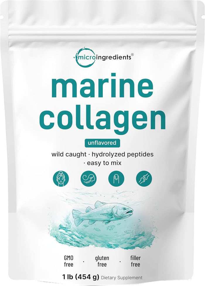 Micro Ingredients Multi Collagen Peptides Powder, 2lb | Type I, II, III, V, X + Biotin, Vitamin C & Hyaluronic Acid | Unflavored | Supports Hair, Skin & Joint Health | Keto, Non-GMO