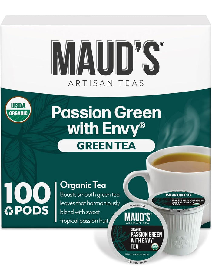 Maud's Organic English Breakfast Black Tea Pods, 24 ct, Recyclable Single Serve Pods – 100% Gourmet Blended Tea Leaves, Compatible with Keurig K Cups Maker