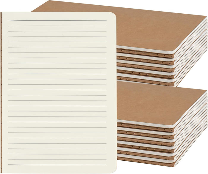 ZCZN 50 Pack A5 Kraft Notebooks Bulk, 8.15x5.5 Inches Lined Paper Journaling Notebooks, Notebooks for Work, Composition Notebooks for School, Journal Notebooks for Office, 60 Pages