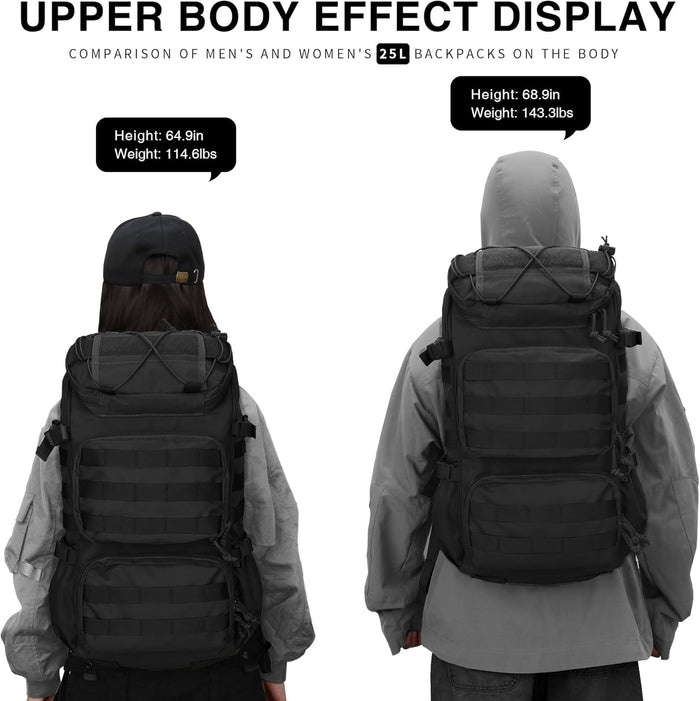 Mardingtop Tactical Backpacks Molle Hiking daypacks for Motorcycle Camping Hiking Military Traveling,25L Backpack