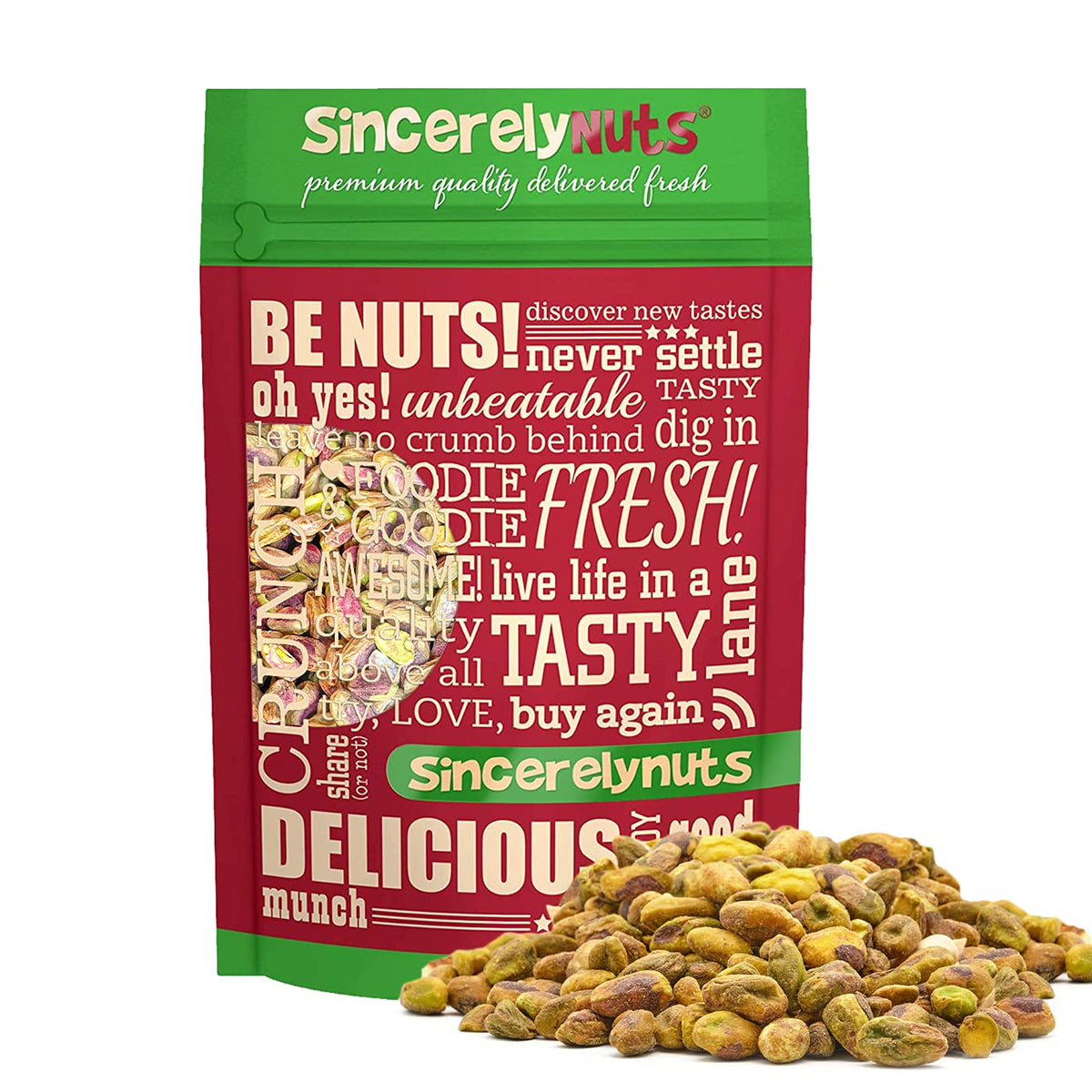 Sincerely Nuts Pistachios Roasted and Salted Kernels No Shell Healthy Snacks for Kids and Adults Shelled Convenient Snack Gourmet Flavor Vegan, Kosher Gluten Free. 3 LB Bag